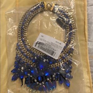 Blue Crystal Rhinestone Statement Necklace